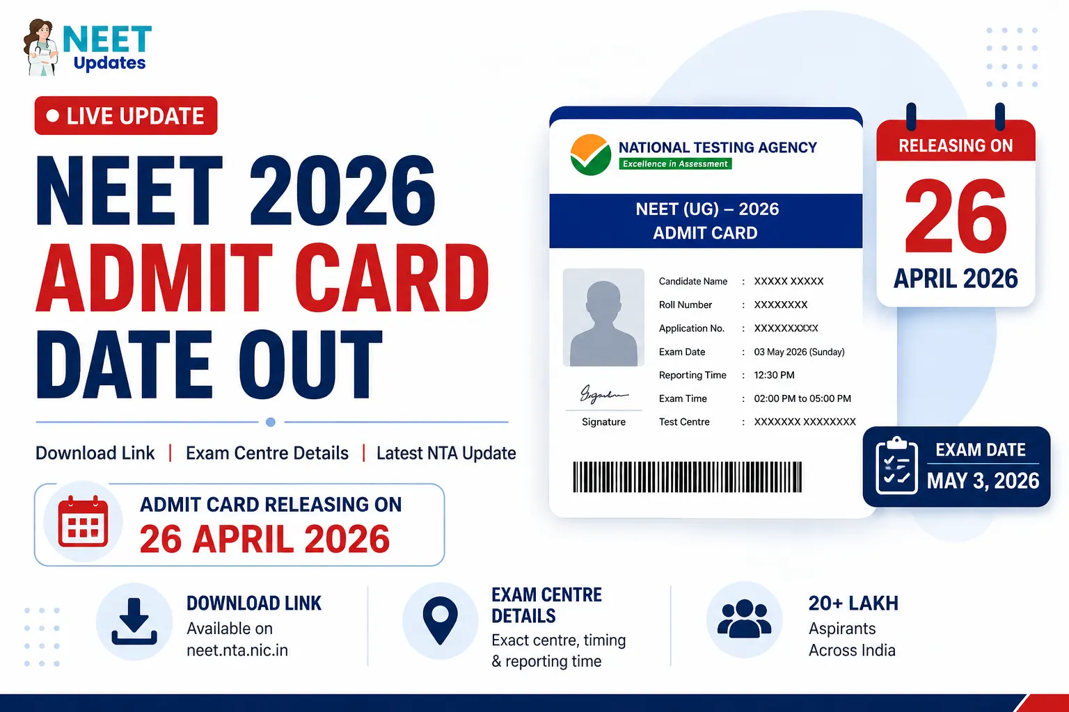 NEET 2026 Admit Card Date Out