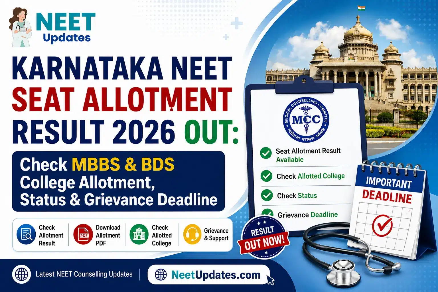 Karnataka NEET Seat Allotment Result 2026
