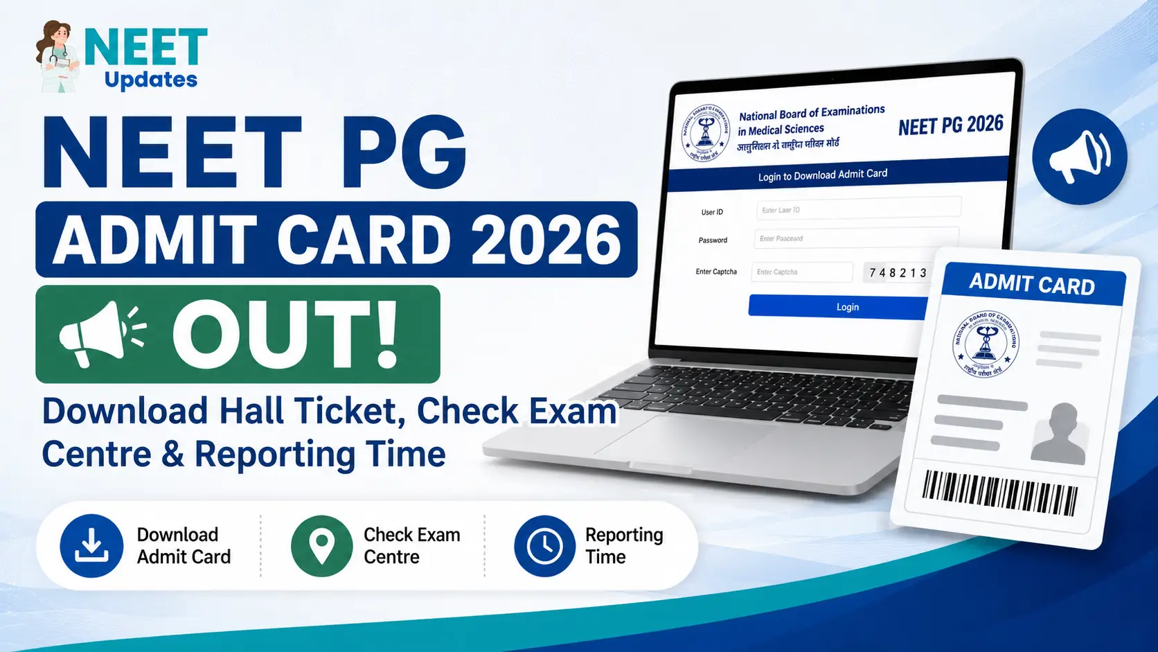 NEET PG Admit Card 2026 Out: Download Hall Ticket, Check Exam Centre & Reporting Time | Neet Updates NEET PG Hall Ticket 2026
