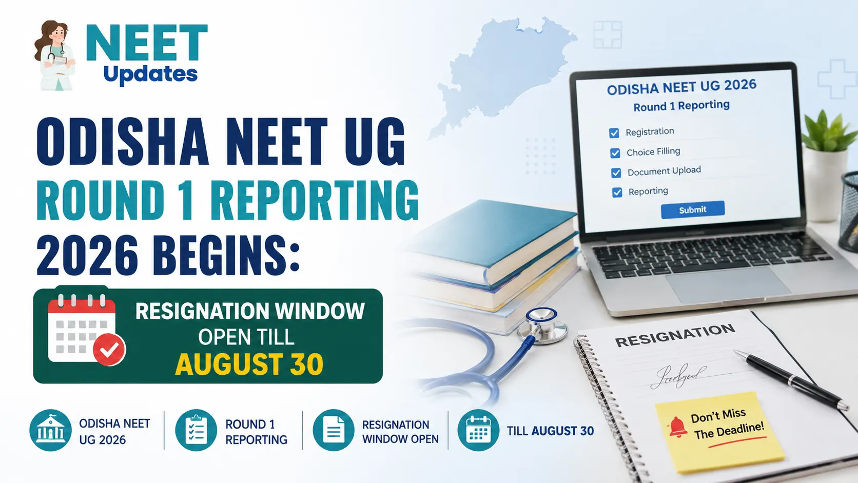 Odisha NEET UG Round 1 Reporting 2026