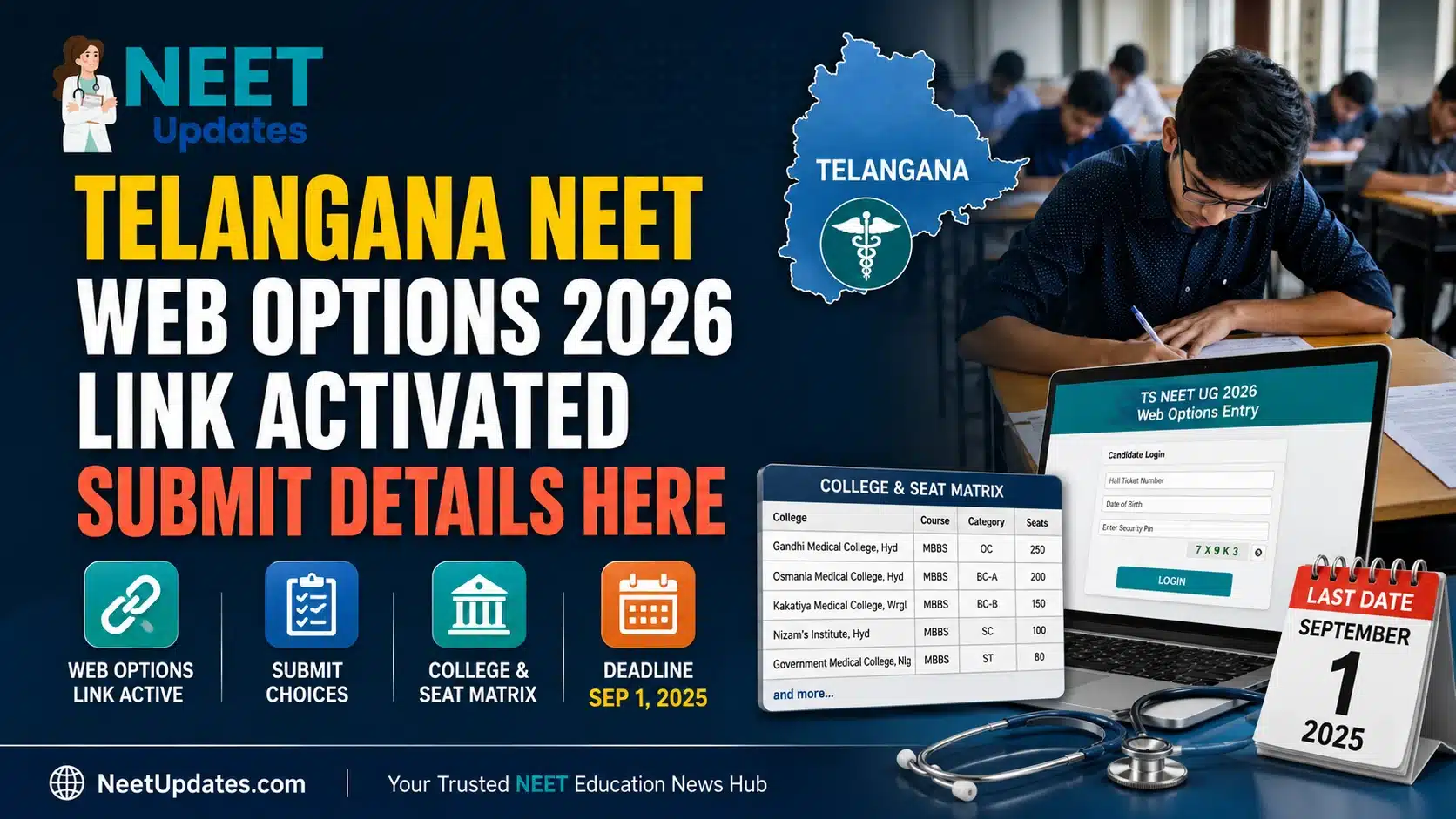 Telangana NEET Web Options 2026