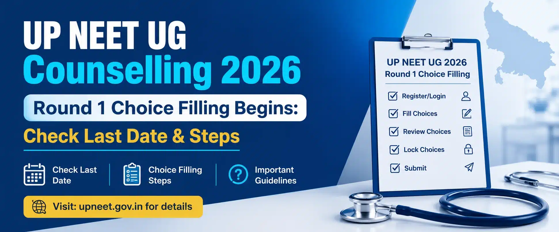 UP NEET UG Counselling 2026 Round 1 Choice Filling Begins: Check Last Date & Steps | Neet Updates UP NEET UG Counselling 2026 Round 1 Choice Filling Begins