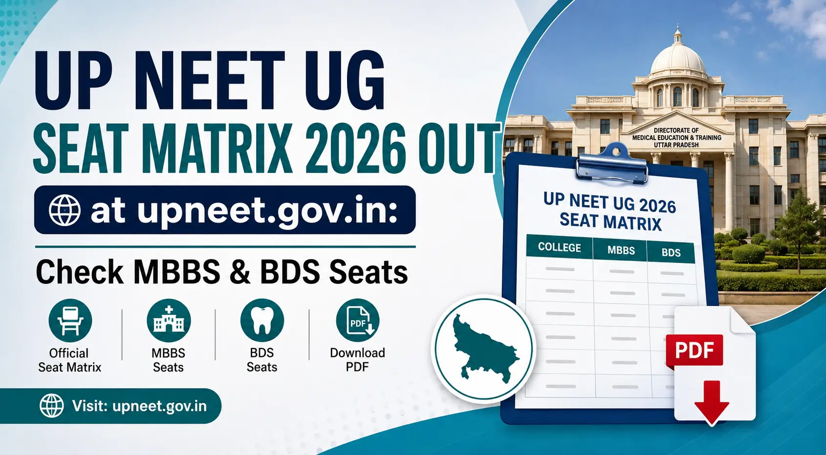 UP NEET UG Seat Matrix 2026 Out at upneet.gov.in: Check MBBS & BDS Seats | Neet Updates UP NEET UG Seat Matrix 2026