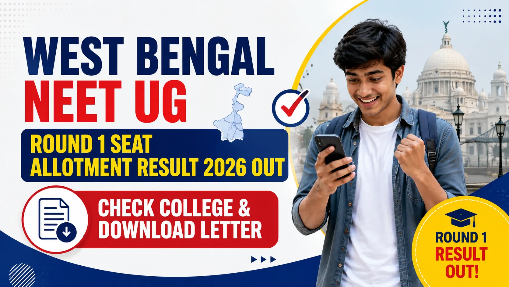 West Bengal NEET UG Round 1 Seat Allotment Result 2026 Out: Check College & Download Letter | Neet Updates West Bengal NEET UG Round 1 Seat Allotment Result 2026