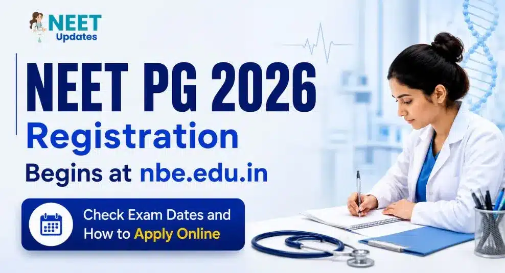 NEET PG 2026 Registration Begins at natboard.edu.in: Apply Online, Check Last Date, Eligibility & Exam Date | Neet Updates NEET PG 2026 Registration