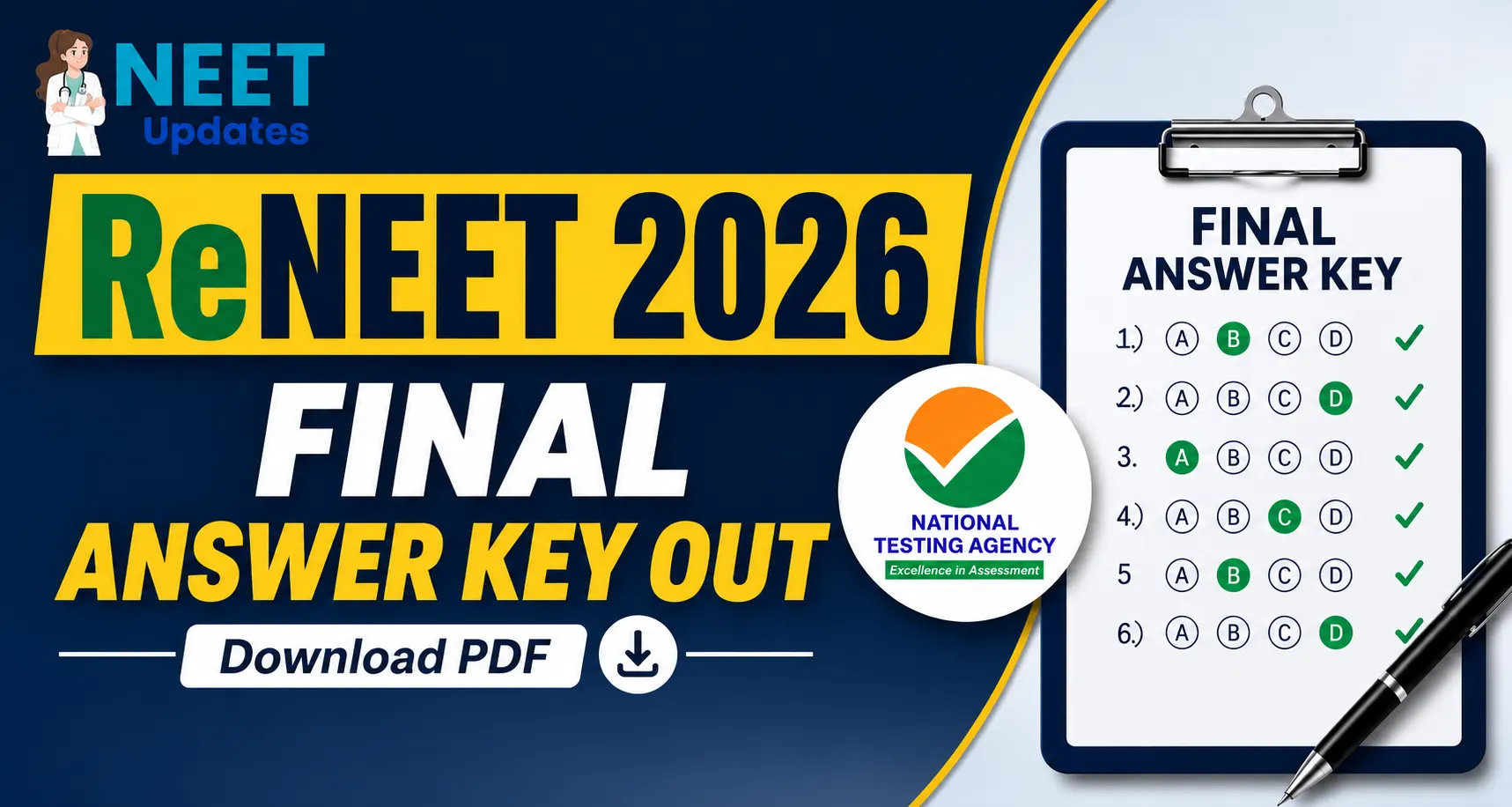 ReNEET 2026 Final Answer Key